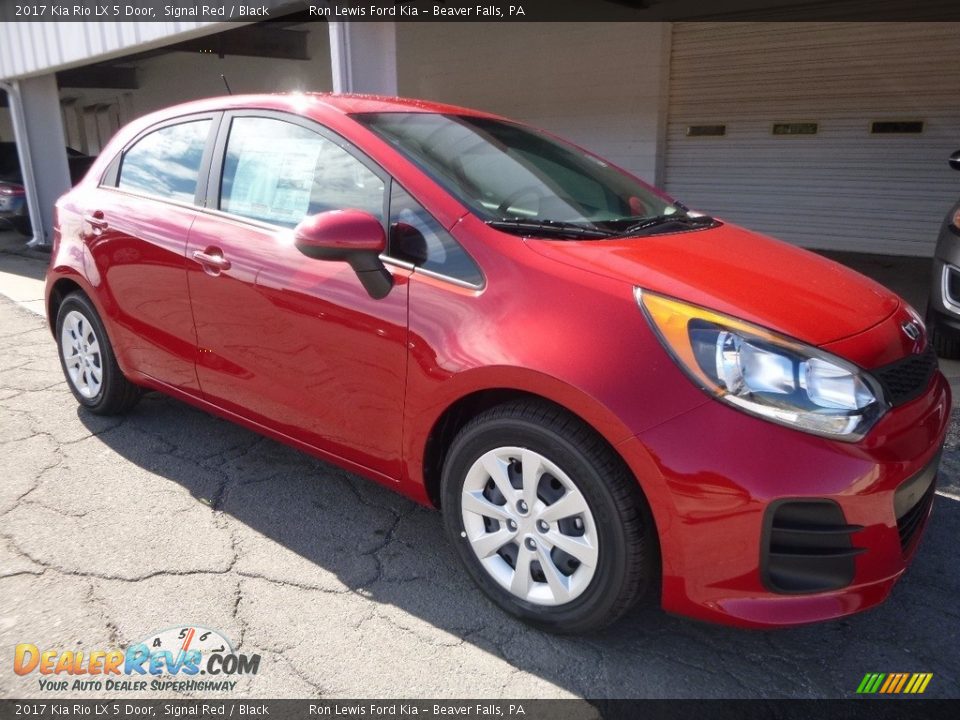 2017 Kia Rio LX 5 Door Signal Red / Black Photo #10