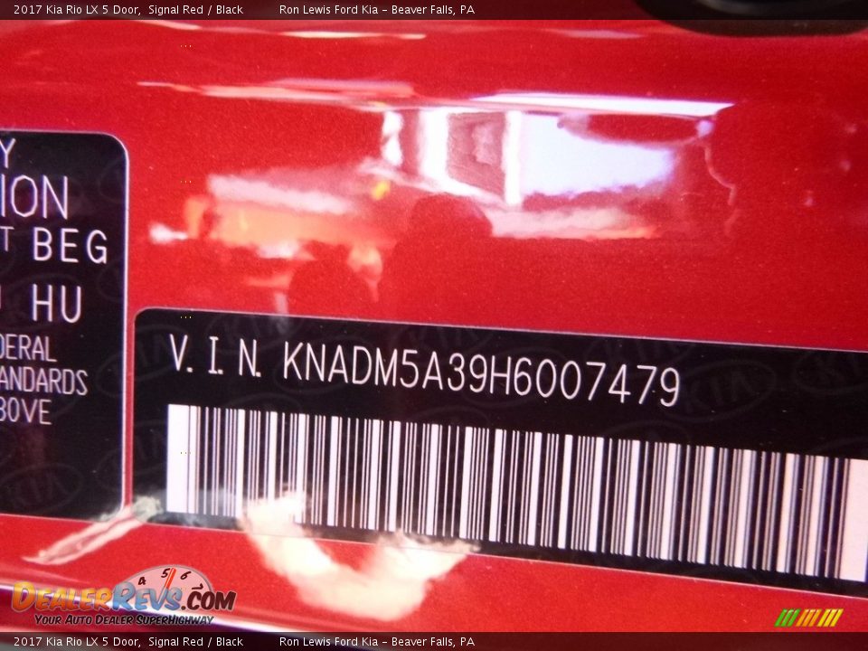 2017 Kia Rio LX 5 Door Signal Red / Black Photo #16