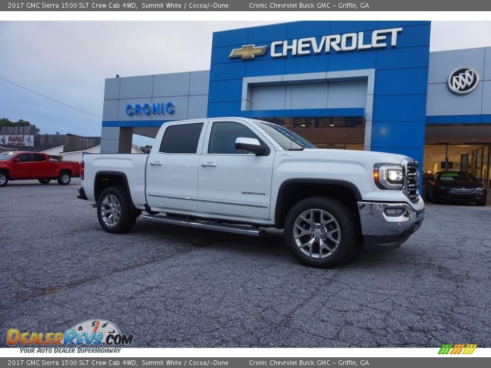 2017 GMC Sierra 1500 SLT Crew Cab 4WD Summit White / Cocoa/­Dune Photo #1