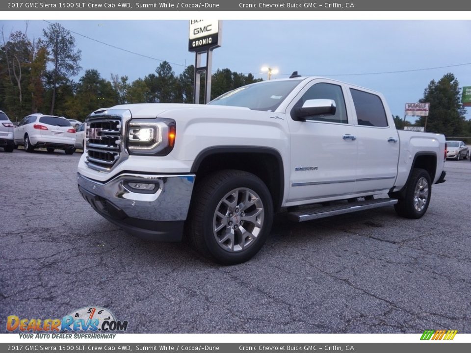 2017 GMC Sierra 1500 SLT Crew Cab 4WD Summit White / Cocoa/­Dune Photo #3