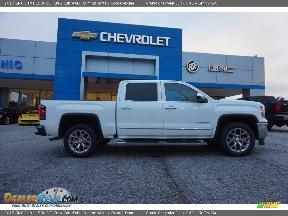 2017 GMC Sierra 1500 SLT Crew Cab 4WD Summit White / Cocoa/­Dune Photo #8