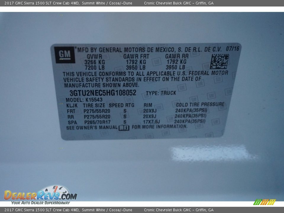 2017 GMC Sierra 1500 SLT Crew Cab 4WD Summit White / Cocoa/­Dune Photo #17