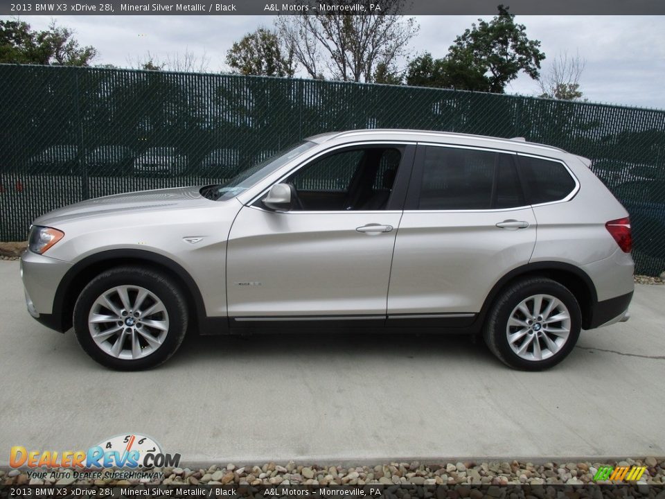2013 BMW X3 xDrive 28i Mineral Silver Metallic / Black Photo #8