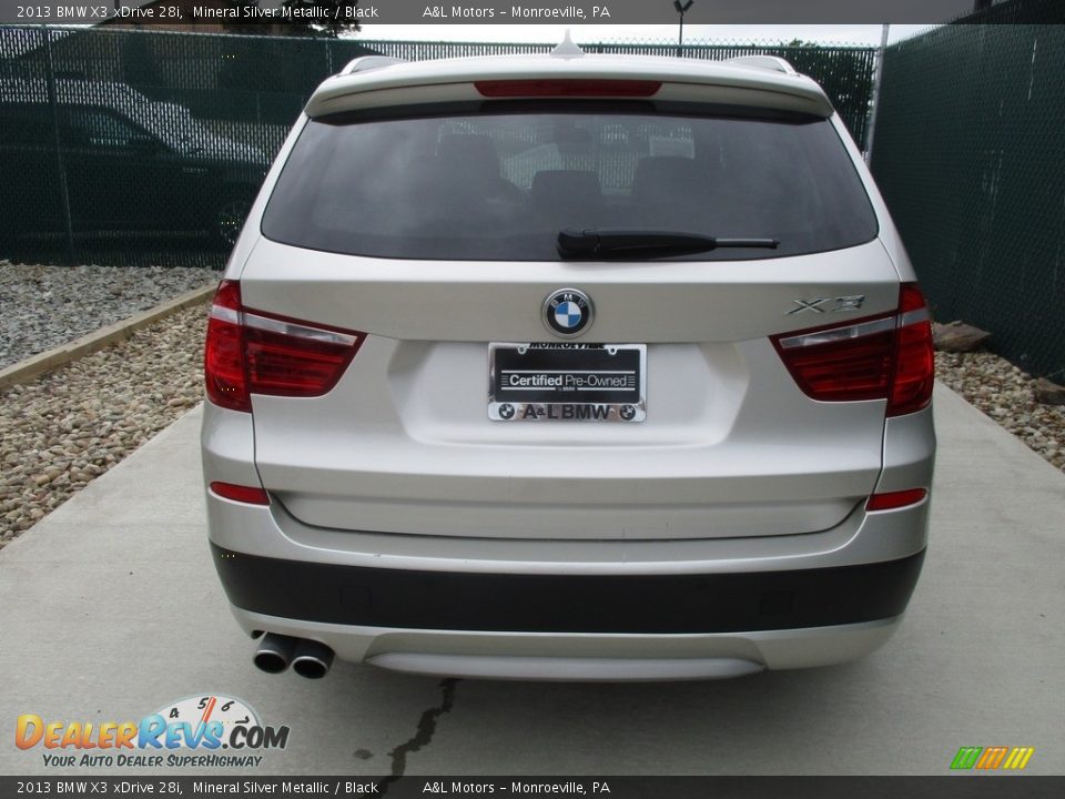 2013 BMW X3 xDrive 28i Mineral Silver Metallic / Black Photo #9