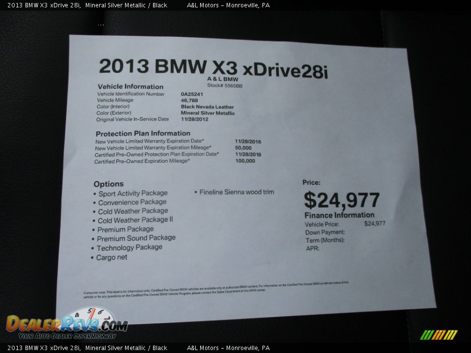 2013 BMW X3 xDrive 28i Mineral Silver Metallic / Black Photo #12
