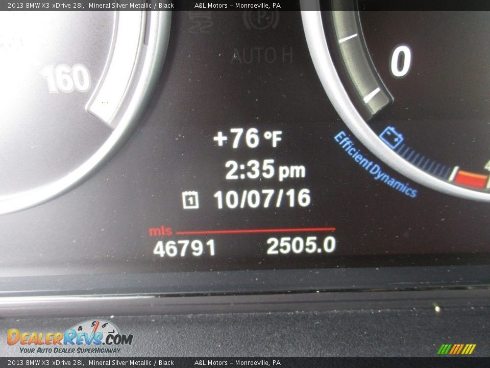 2013 BMW X3 xDrive 28i Mineral Silver Metallic / Black Photo #20