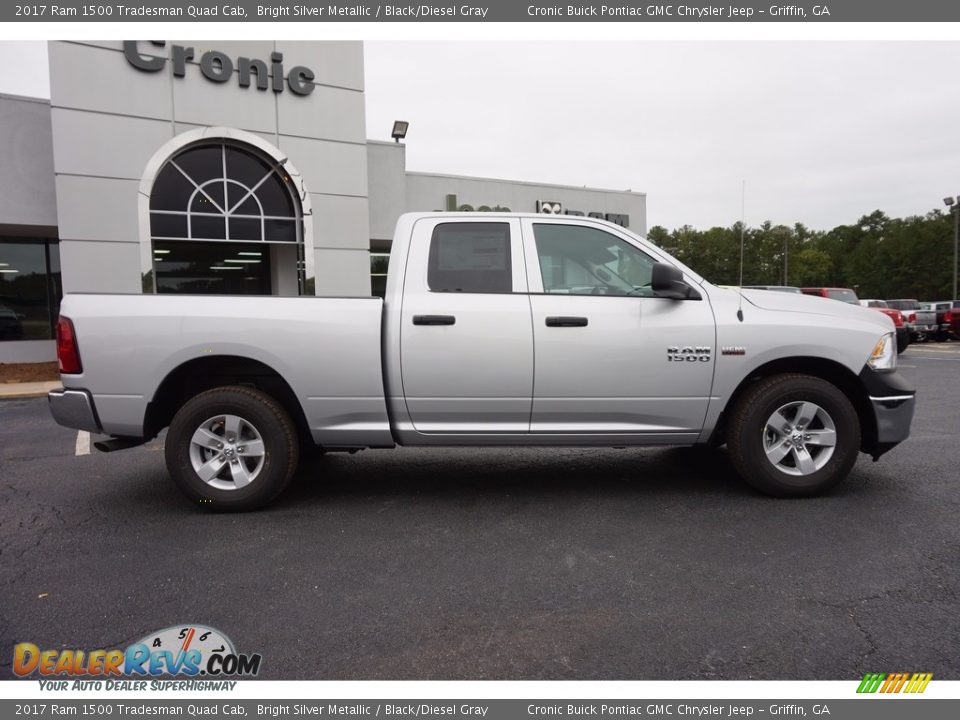 2017 Ram 1500 Tradesman Quad Cab Bright Silver Metallic / Black/Diesel Gray Photo #8