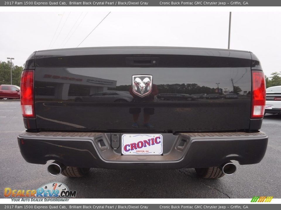 2017 Ram 1500 Express Quad Cab Brilliant Black Crystal Pearl / Black/Diesel Gray Photo #6