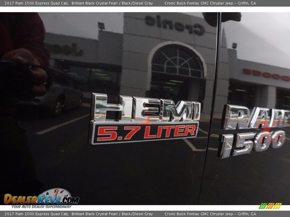 2017 Ram 1500 Express Quad Cab Brilliant Black Crystal Pearl / Black/Diesel Gray Photo #13