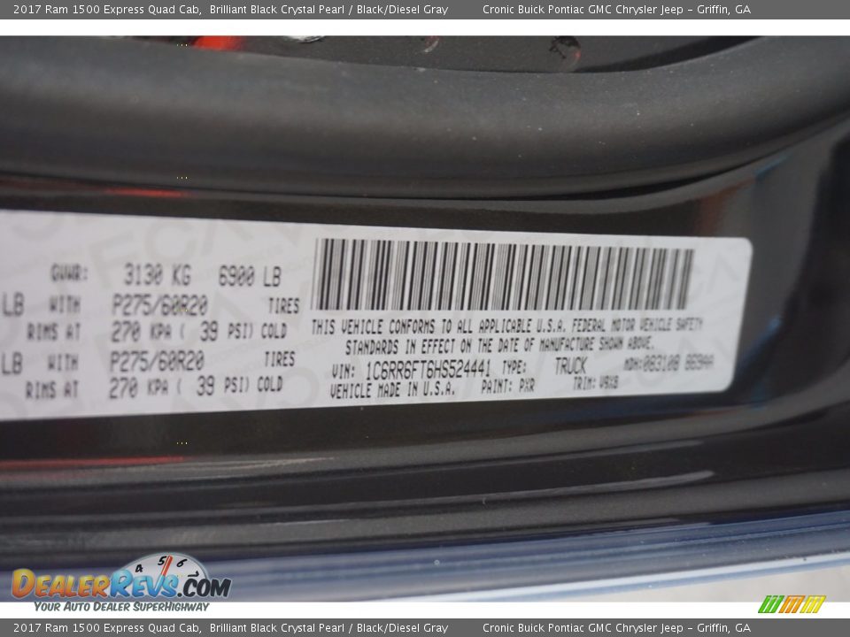 2017 Ram 1500 Express Quad Cab Brilliant Black Crystal Pearl / Black/Diesel Gray Photo #17