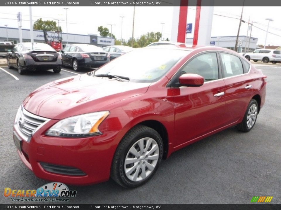 2014 Nissan Sentra S Red Brick / Charcoal Photo #12