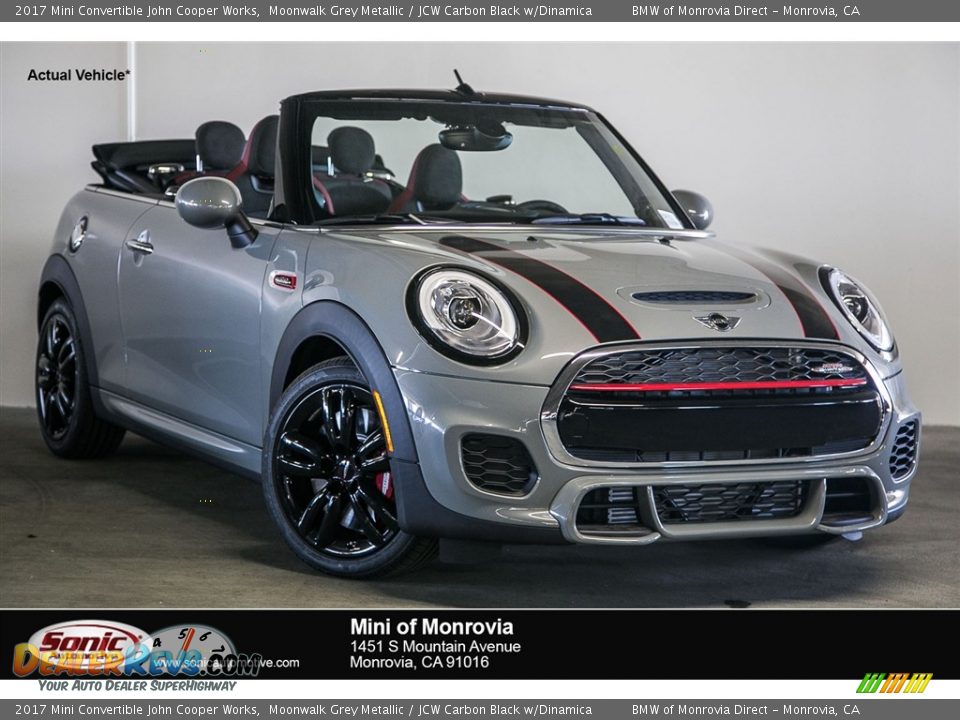 2017 Mini Convertible John Cooper Works Moonwalk Grey Metallic / JCW Carbon Black w/Dinamica Photo #1