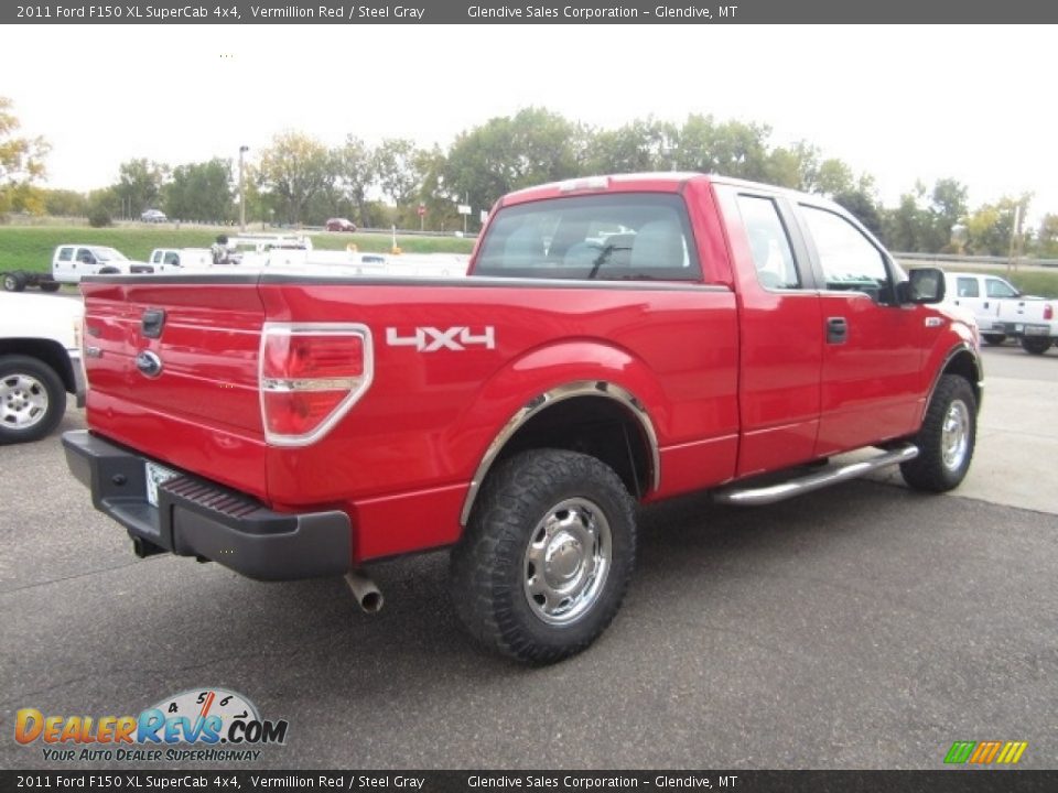 2011 Ford F150 XL SuperCab 4x4 Vermillion Red / Steel Gray Photo #3