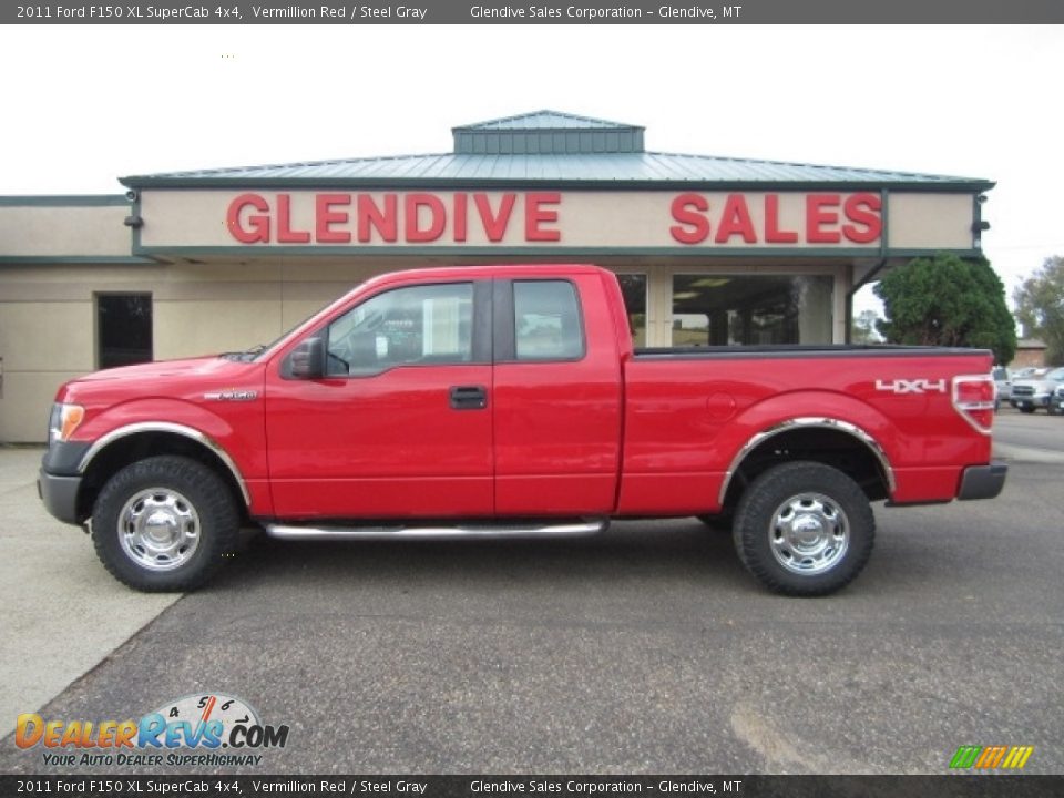 2011 Ford F150 XL SuperCab 4x4 Vermillion Red / Steel Gray Photo #5