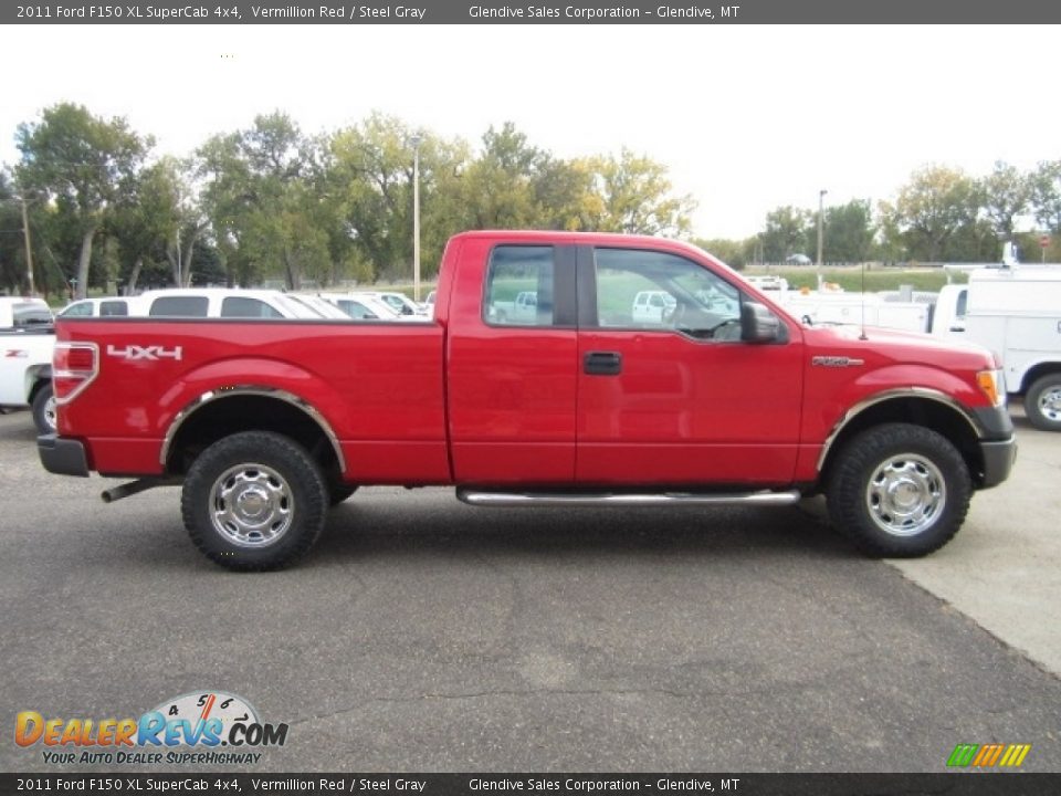2011 Ford F150 XL SuperCab 4x4 Vermillion Red / Steel Gray Photo #6