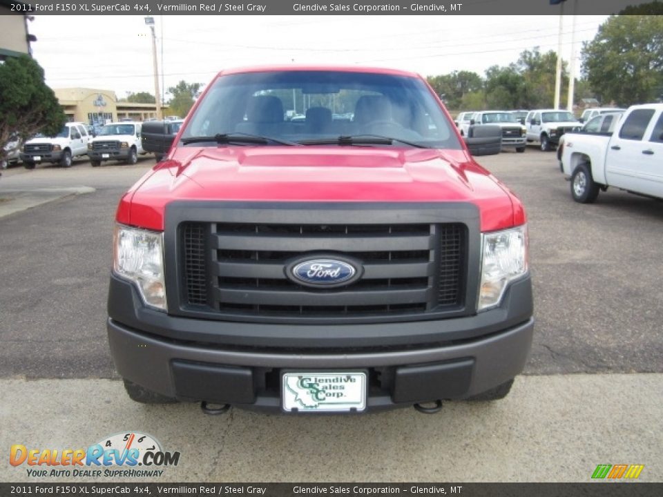 2011 Ford F150 XL SuperCab 4x4 Vermillion Red / Steel Gray Photo #7