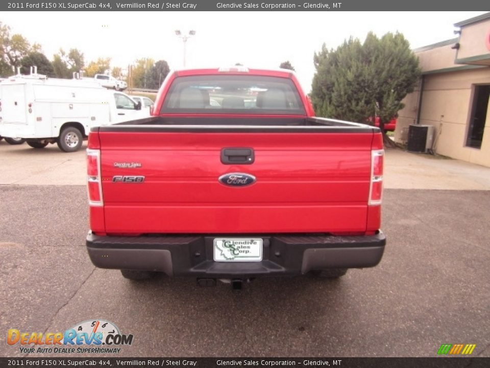 2011 Ford F150 XL SuperCab 4x4 Vermillion Red / Steel Gray Photo #8