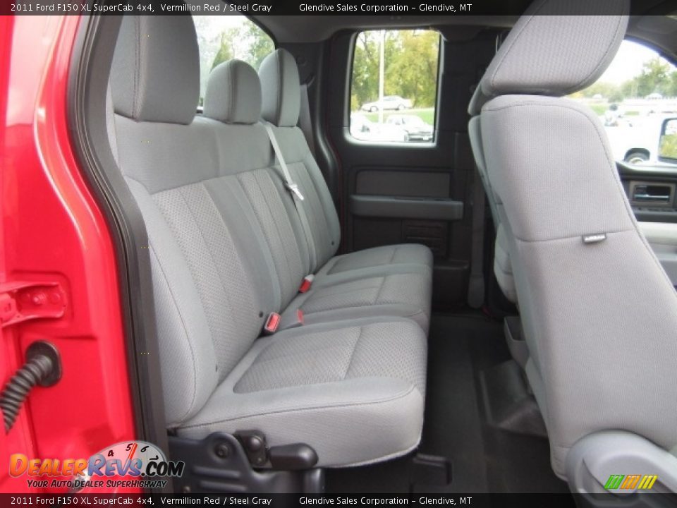2011 Ford F150 XL SuperCab 4x4 Vermillion Red / Steel Gray Photo #18
