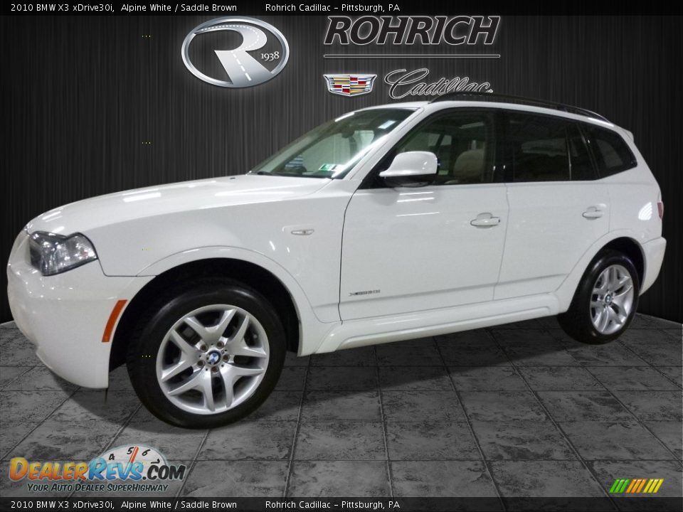 2010 BMW X3 xDrive30i Alpine White / Saddle Brown Photo #3