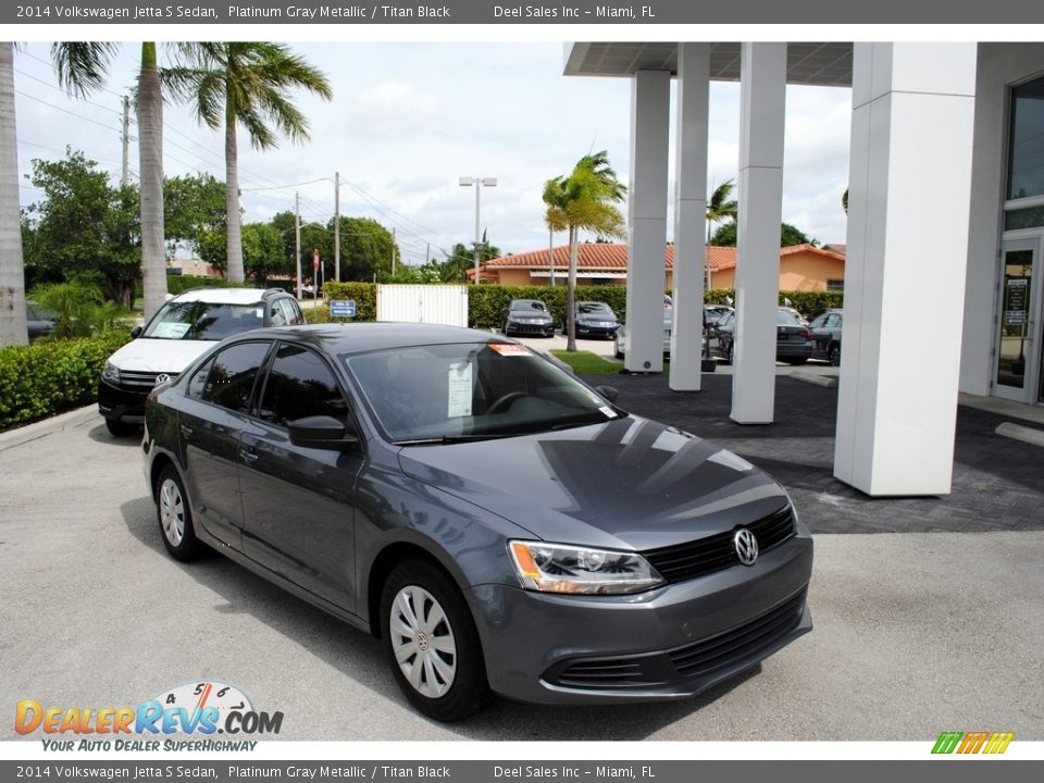 2014 Volkswagen Jetta S Sedan Platinum Gray Metallic / Titan Black Photo #1