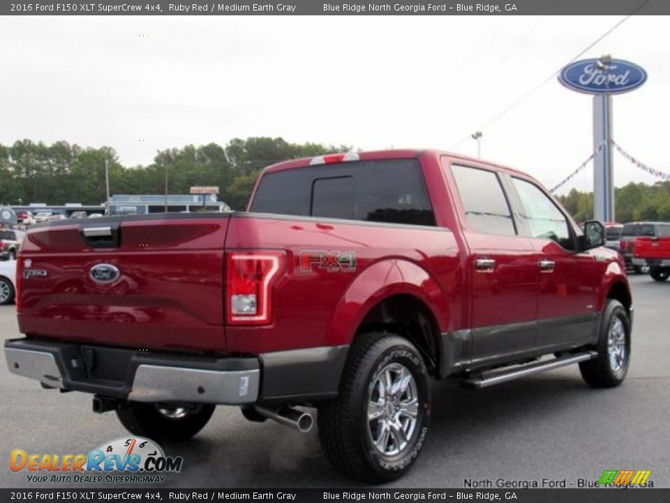 2016 Ford F150 XLT SuperCrew 4x4 Ruby Red / Medium Earth Gray Photo #6