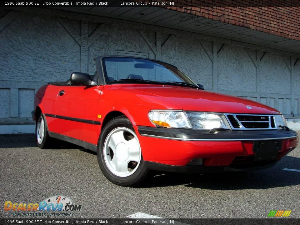 1996 Saab 900 SE Turbo Convertible Imola Red / Black Photo #1