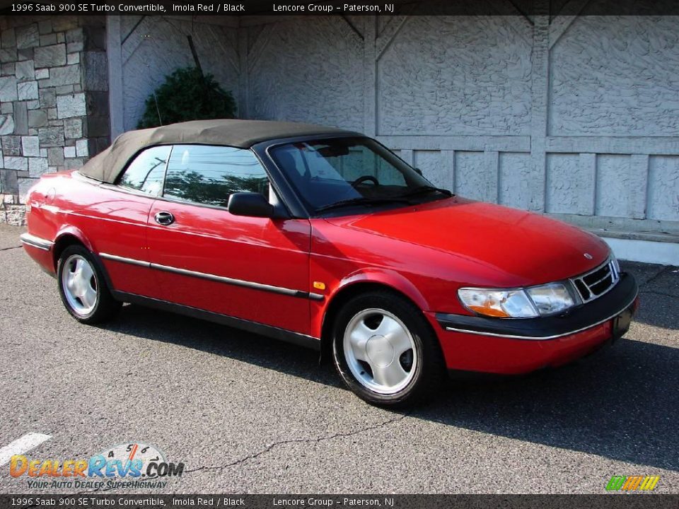 1996 Saab 900 SE Turbo Convertible Imola Red / Black Photo #3