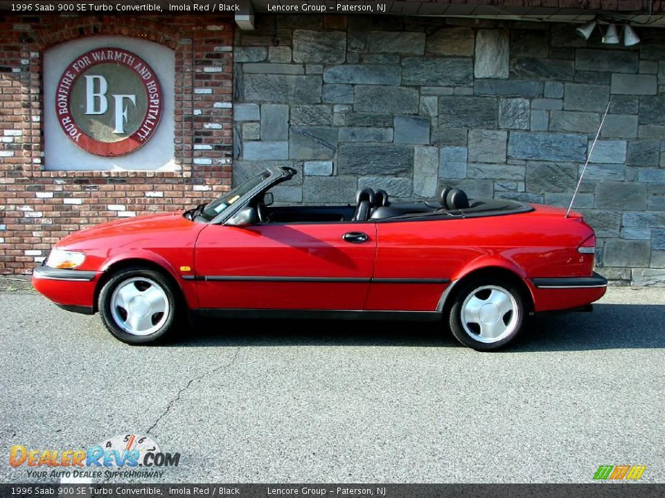 1996 Saab 900 SE Turbo Convertible Imola Red / Black Photo #9