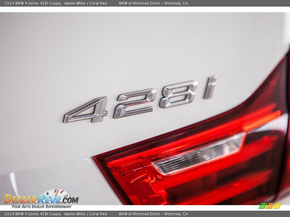 2014 BMW 4 Series 428i Coupe Alpine White / Coral Red Photo #7
