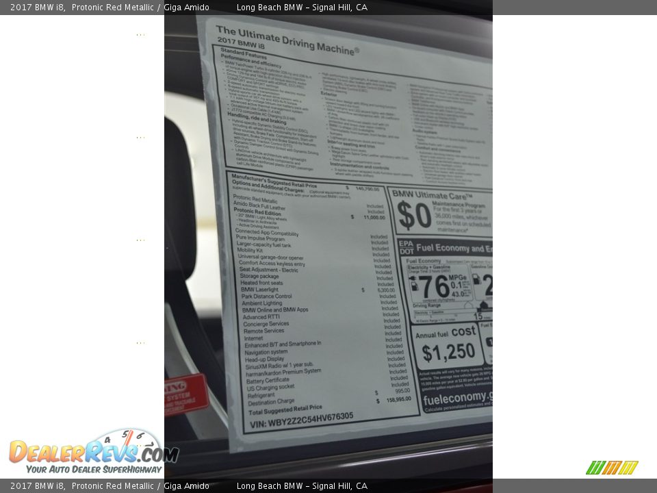 2017 BMW i8  Window Sticker Photo #15