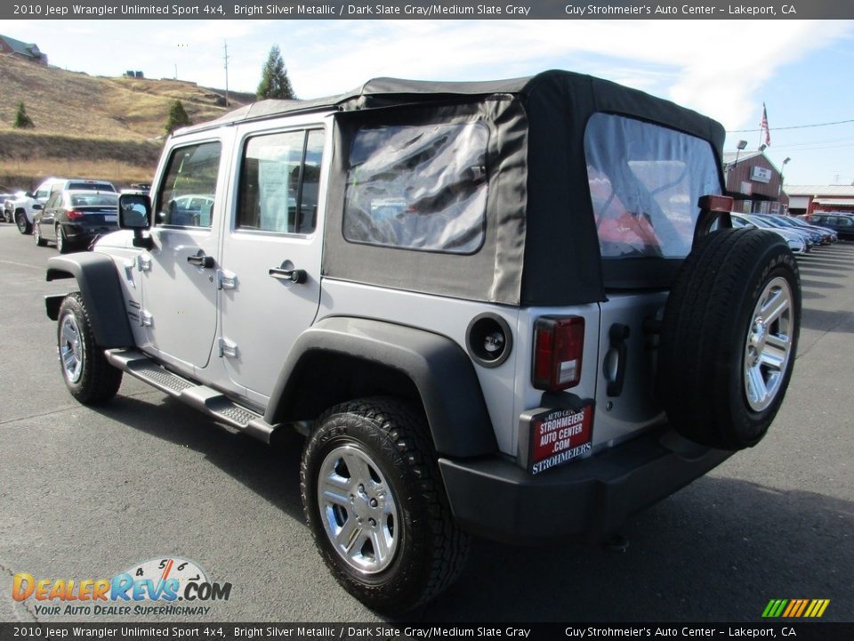 2010 Jeep Wrangler Unlimited Sport 4x4 Bright Silver Metallic / Dark Slate Gray/Medium Slate Gray Photo #5