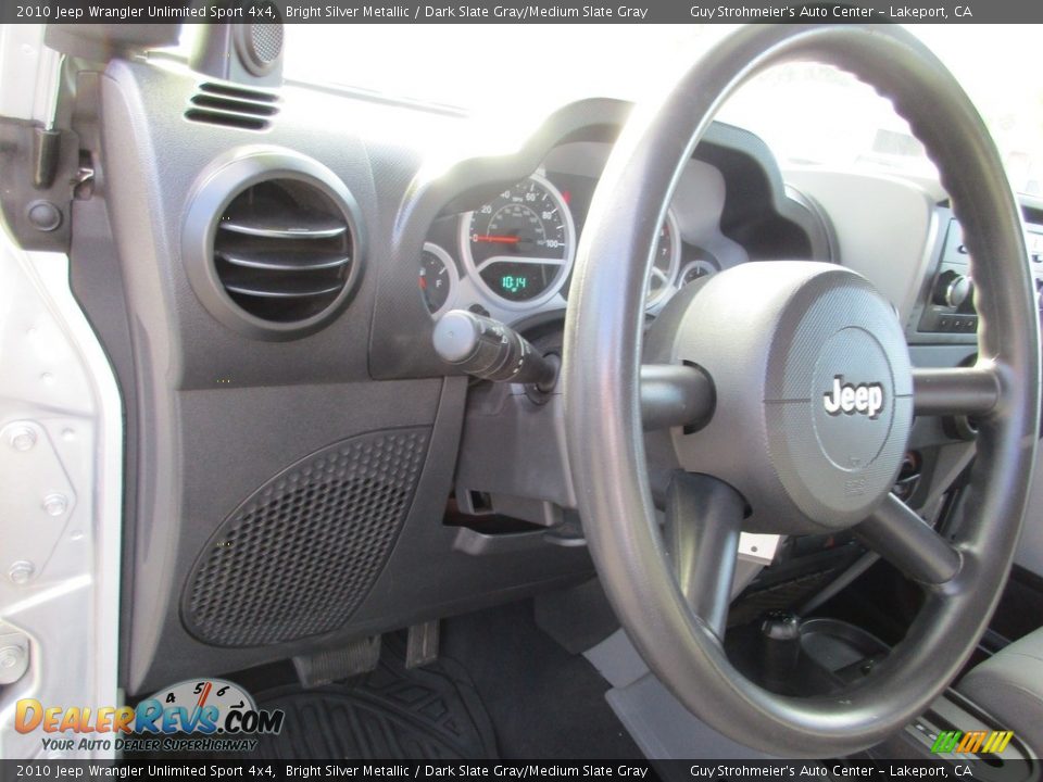 2010 Jeep Wrangler Unlimited Sport 4x4 Bright Silver Metallic / Dark Slate Gray/Medium Slate Gray Photo #10