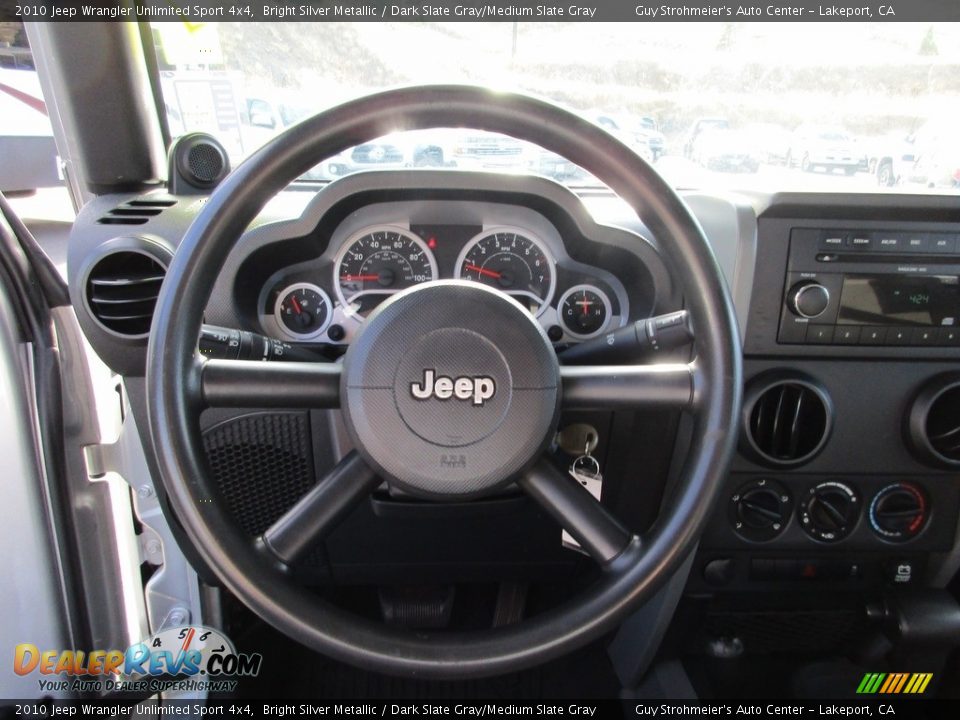 2010 Jeep Wrangler Unlimited Sport 4x4 Bright Silver Metallic / Dark Slate Gray/Medium Slate Gray Photo #11