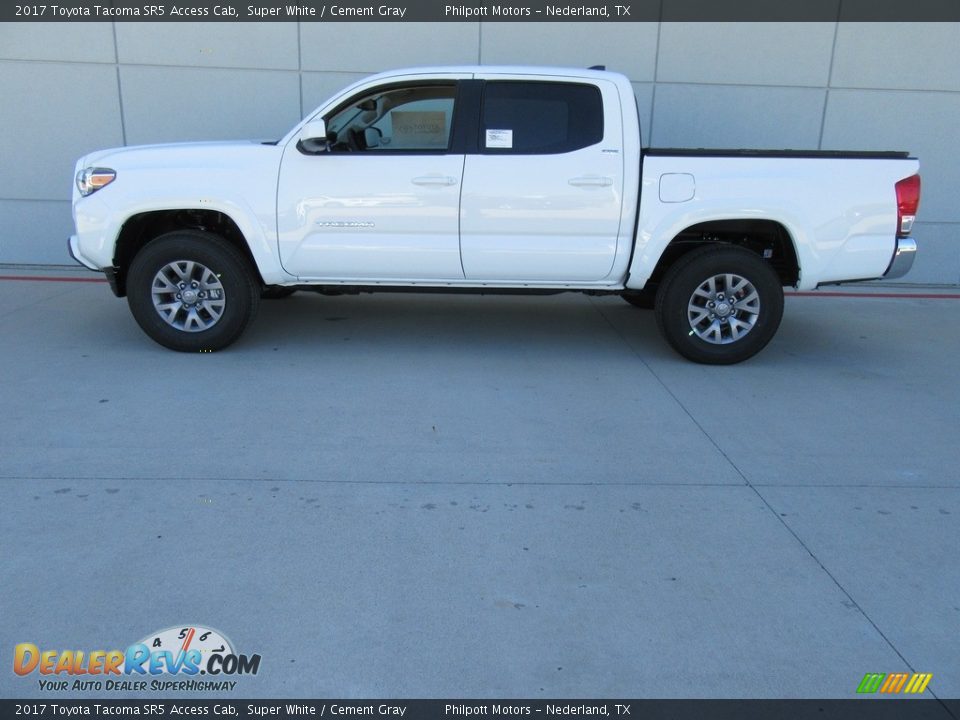 2017 Toyota Tacoma SR5 Access Cab Super White / Cement Gray Photo #6