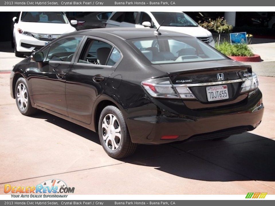 2013 Honda Civic Hybrid Sedan Crystal Black Pearl / Gray Photo #2