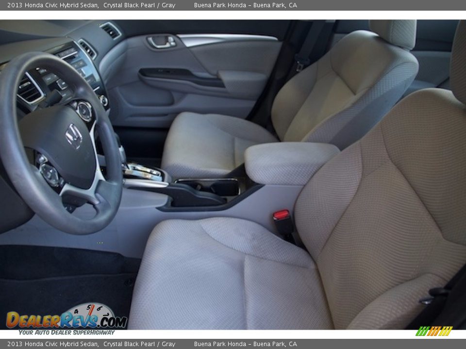 2013 Honda Civic Hybrid Sedan Crystal Black Pearl / Gray Photo #3