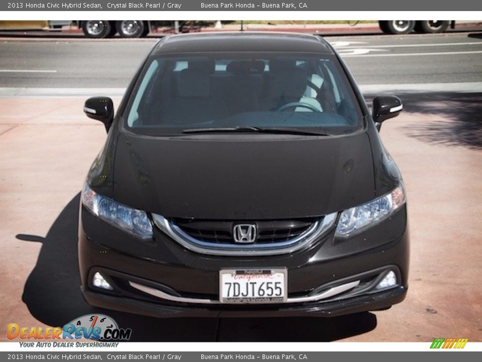 2013 Honda Civic Hybrid Sedan Crystal Black Pearl / Gray Photo #7
