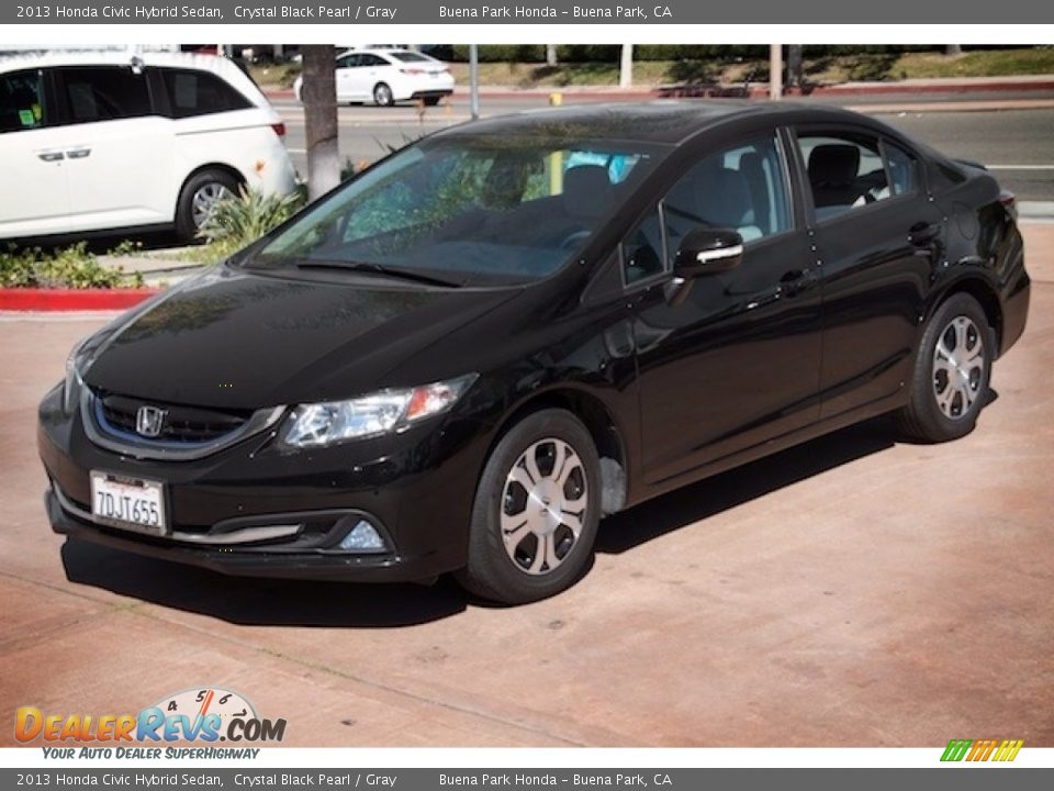 2013 Honda Civic Hybrid Sedan Crystal Black Pearl / Gray Photo #8