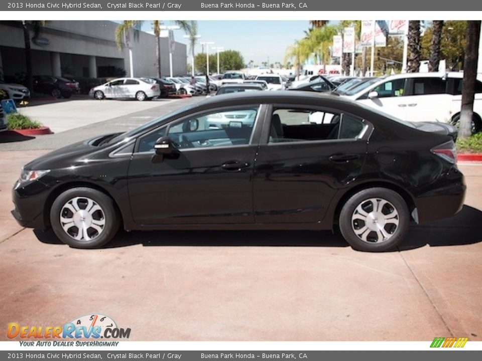 2013 Honda Civic Hybrid Sedan Crystal Black Pearl / Gray Photo #9