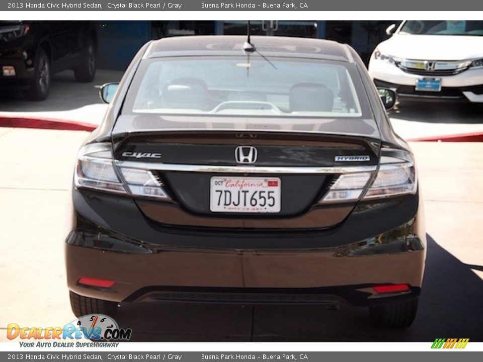 2013 Honda Civic Hybrid Sedan Crystal Black Pearl / Gray Photo #10