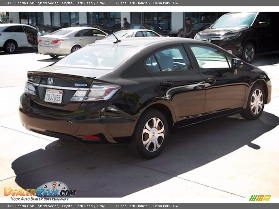 2013 Honda Civic Hybrid Sedan Crystal Black Pearl / Gray Photo #11