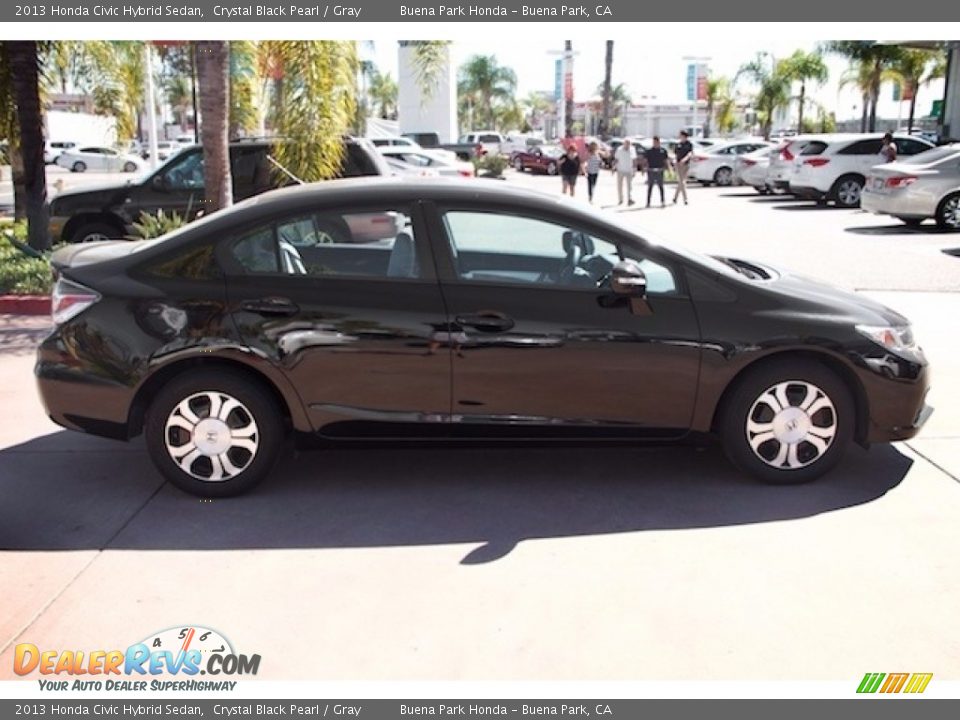 2013 Honda Civic Hybrid Sedan Crystal Black Pearl / Gray Photo #12