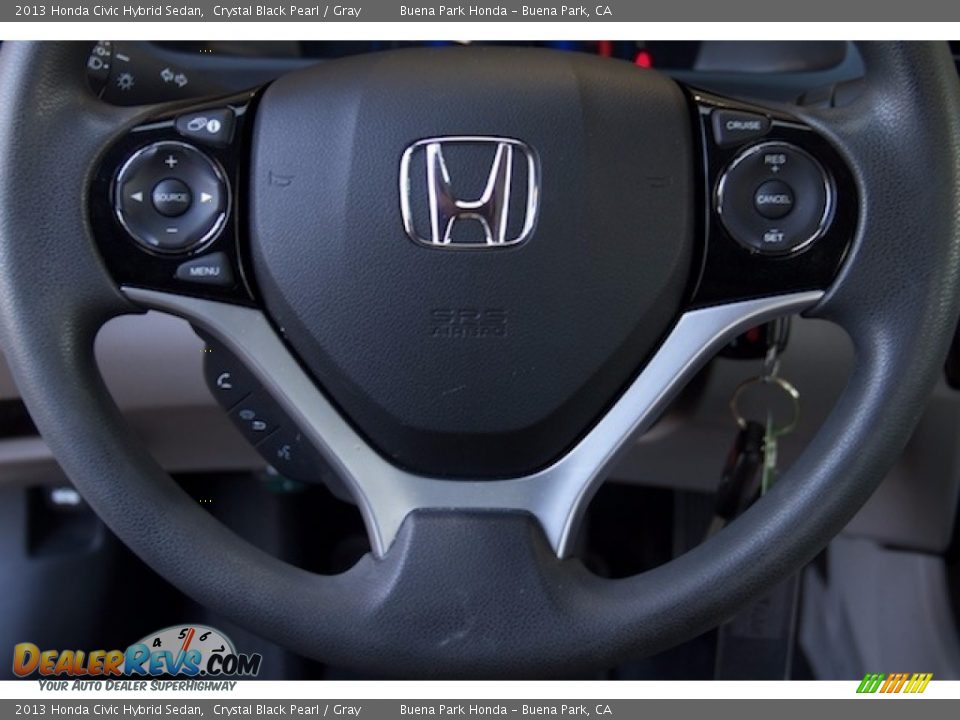 2013 Honda Civic Hybrid Sedan Crystal Black Pearl / Gray Photo #13