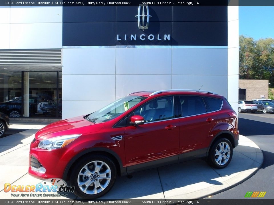 2014 Ford Escape Titanium 1.6L EcoBoost 4WD Ruby Red / Charcoal Black Photo #1
