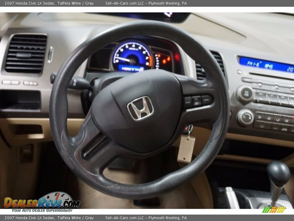 2007 Honda Civic LX Sedan Taffeta White / Gray Photo #25