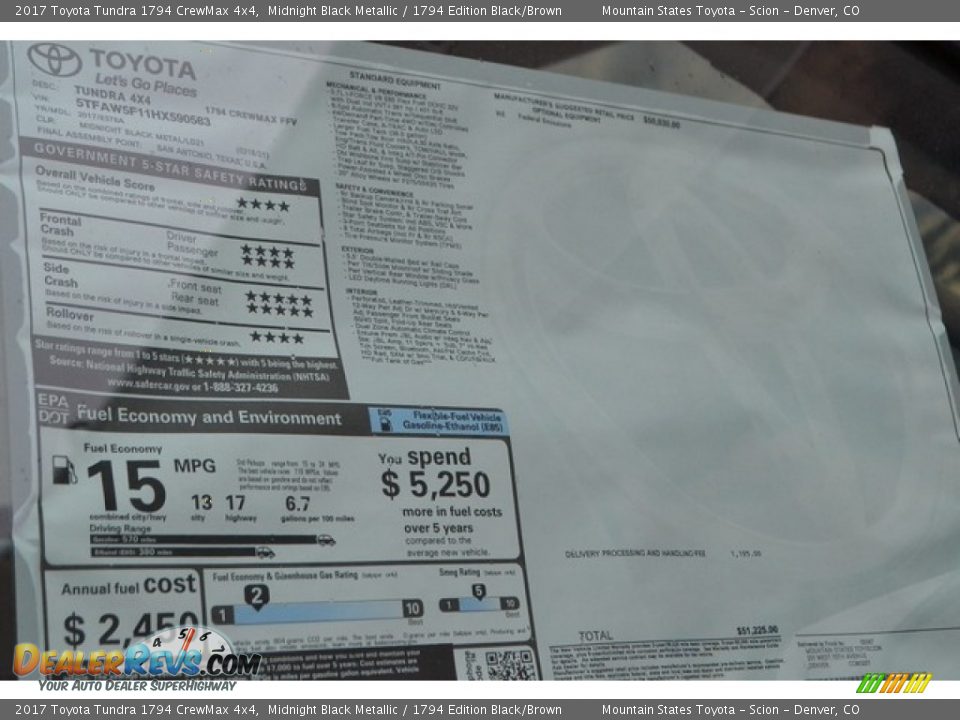 2017 Toyota Tundra 1794 CrewMax 4x4 Midnight Black Metallic / 1794 Edition Black/Brown Photo #10