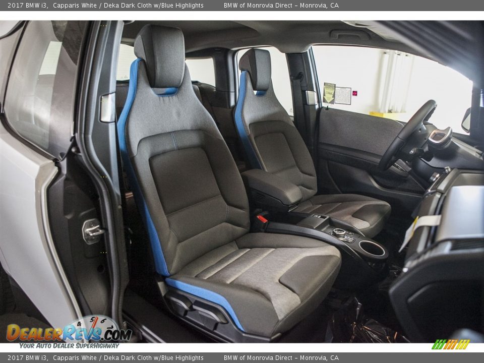 2017 BMW i3 Capparis White / Deka Dark Cloth w/Blue Highlights Photo #2