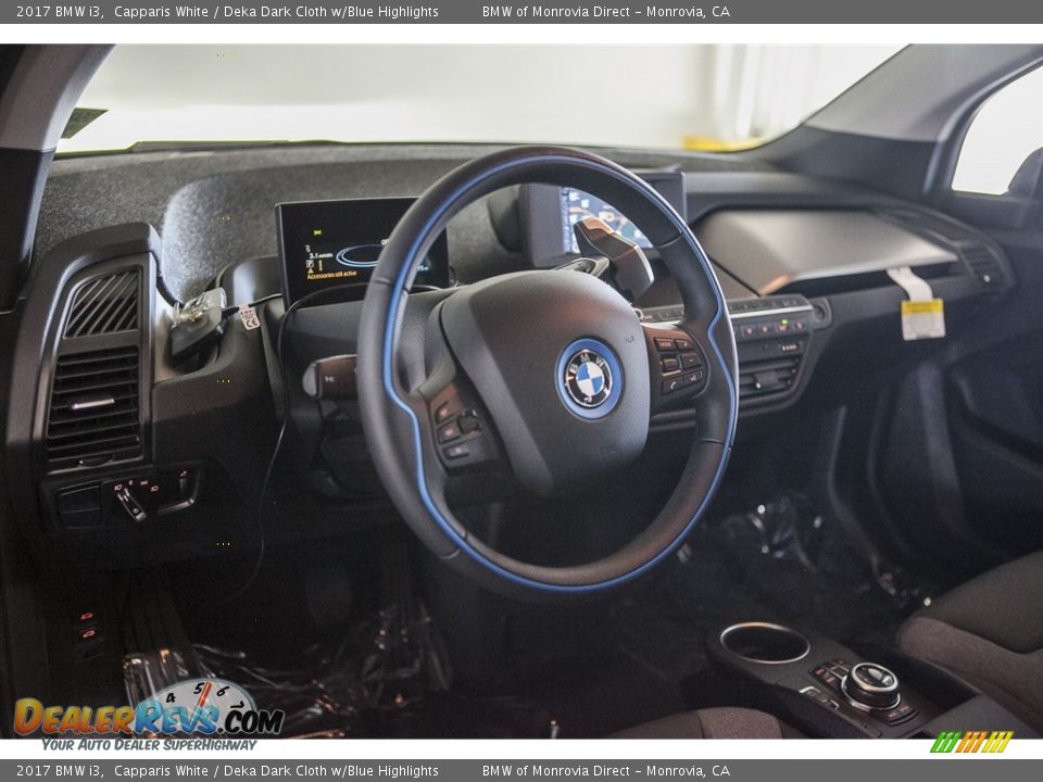 2017 BMW i3 Capparis White / Deka Dark Cloth w/Blue Highlights Photo #6