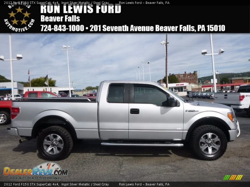 2012 Ford F150 STX SuperCab 4x4 Ingot Silver Metallic / Steel Gray Photo #1