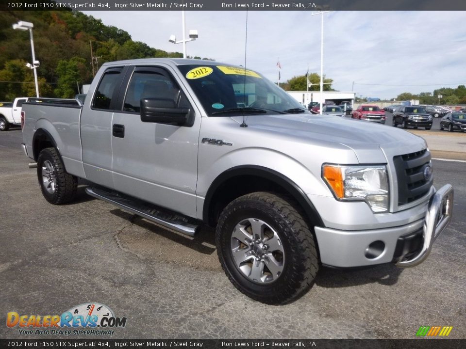 2012 Ford F150 STX SuperCab 4x4 Ingot Silver Metallic / Steel Gray Photo #9